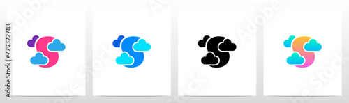 Letter Between Clouds Initial Logo Design S