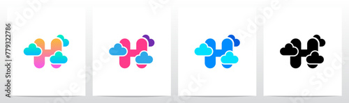 Letter Between Clouds Initial Logo Design H