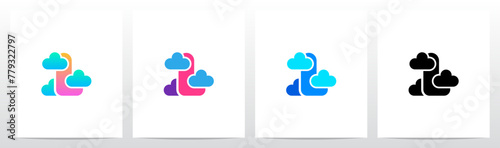 Letter Between Clouds Initial Logo Design L