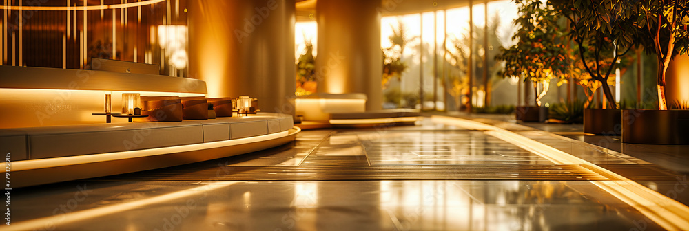 Luxurious Modern Hotel Lobby, Elegant Design with Bright Lighting and Sophisticated Decor, Welcoming Atmosphere Luxurious Modern Hotel Lobby, Elegant Design with Bright Lighting and Sophisticated Decor, Welcoming Atmosphere