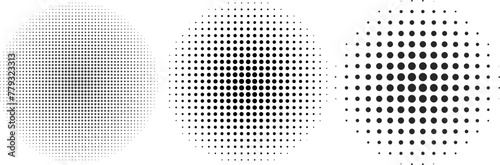 black white circular halftone dot pattern
