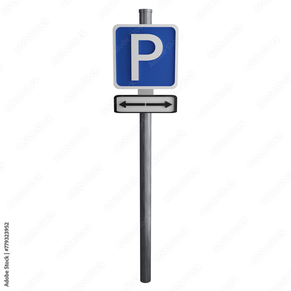 Parking both side sign on the road clipart flat design icon isolated on transparent background, 3D render road sign and traffic sign concept Parking both side sign on the road clipart flat design icon isolated on transparent background, 3D render road sign and traffic sign concept