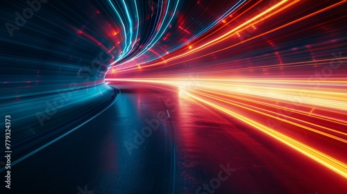 Dynamic speed light streaks, a long exposure captures the essence of motion, an abstract background alive with energy, AI Generative