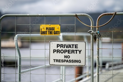private property jetty sign in australia in tasmania