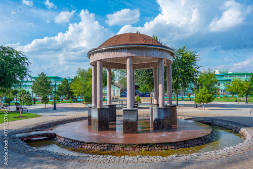 Fountain on a square in the center of Tiraspol, Moldova photo