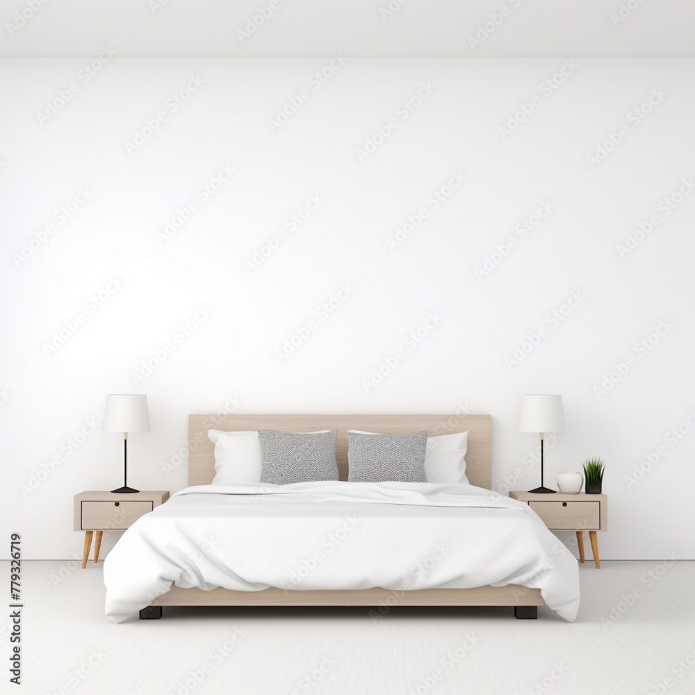 Minimalist bedroom light isolated on white backgroundrealistic, business, seriously, mood and tone