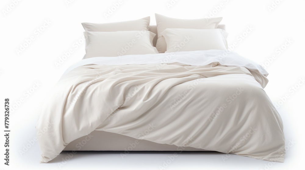 Neutral-colored bedding isolated on white backgroundrealistic, business, seriously, mood and tone