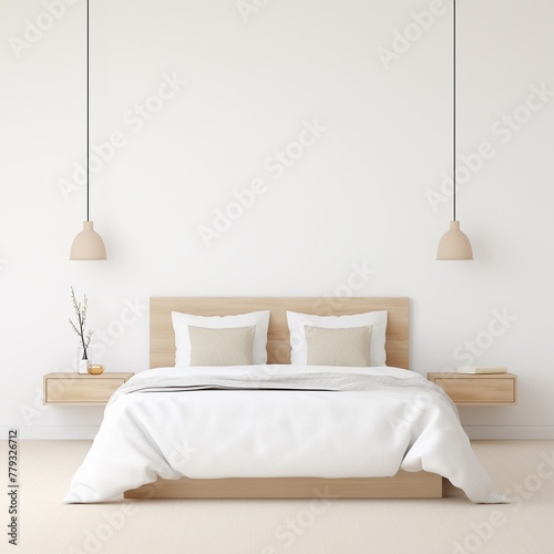 Minimalist bedroom light isolated on white backgroundrealistic, business, seriously, mood and tone