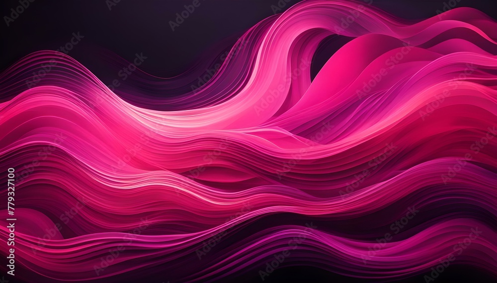 Abstract waves in a blend of pink, radiating warmth and vibrant energy against a dark backdrop. Abstract waves in a blend of pink, radiating warmth and vibrant energy against a dark backdrop.
