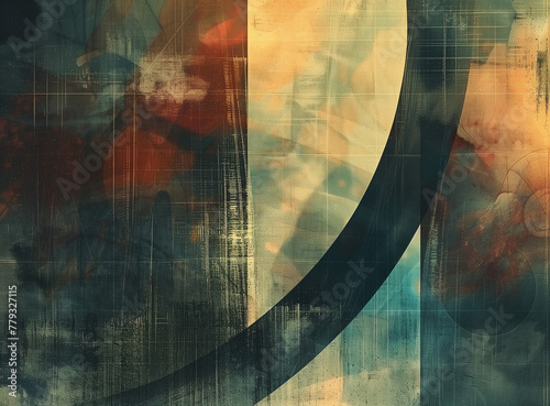 A retro-futuristic abstract film texture background featuring elements of both vintage and modern design.