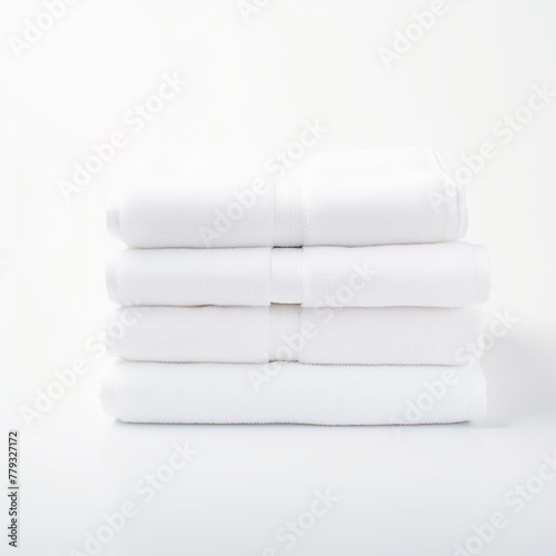 White towels isolated on white backgroundrealistic, business, seriously, mood and tone