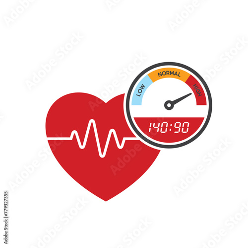 illustration of hypertension or high blood pressure.