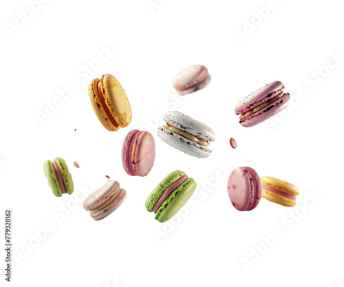 Wallpaper Mural Various_colorful_of_macarons_floating Torontodigital.ca