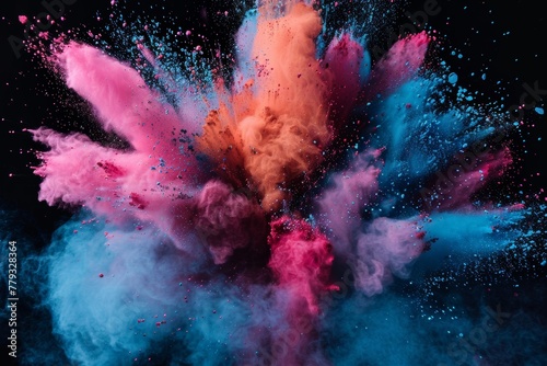 Colorful Powder Exploding in the Air
