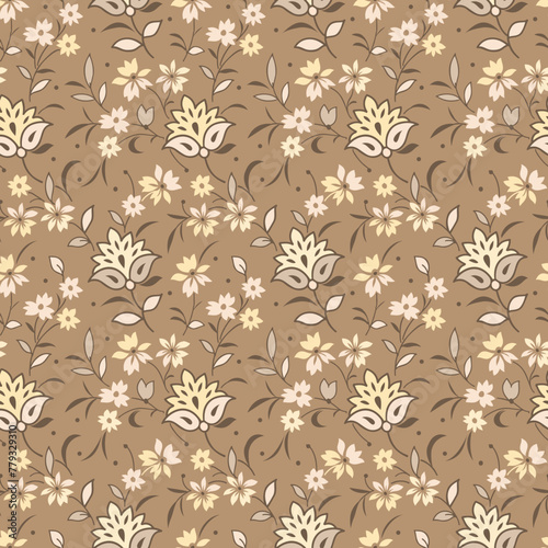Seamless brown floral pattern design