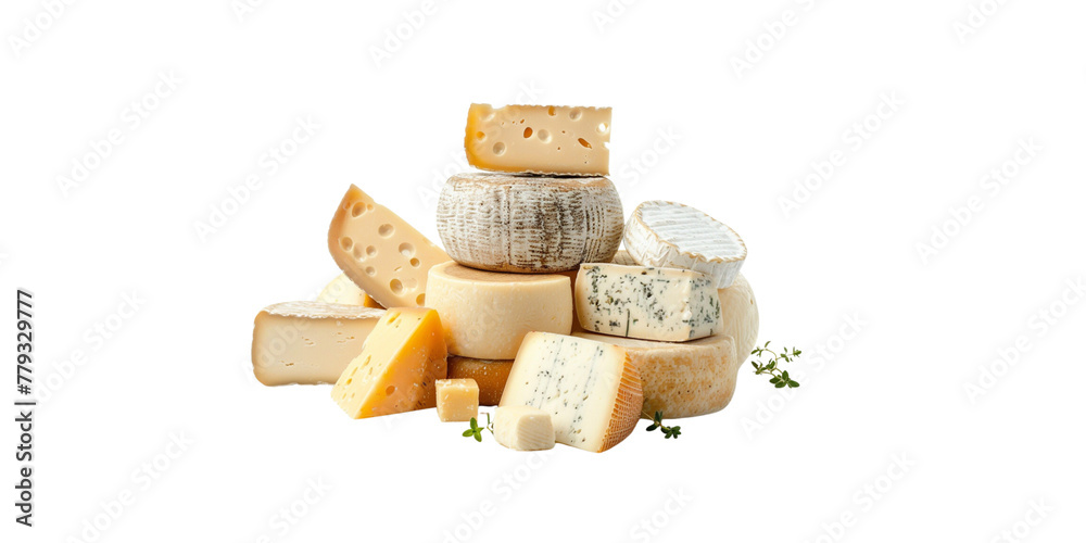 Fototapeta premium cheese isolated on white background,