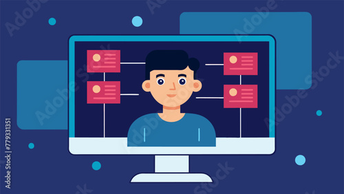 Zoomedin image of a data scientists computer screen showcasing a machine learning model being trained to detect anomalies in a dataset.