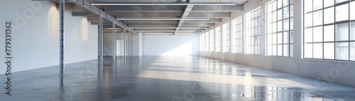 A sleek  empty space illuminated by soft  natural light  ready for product placement low noise