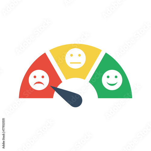 round indicator with negative emotion
