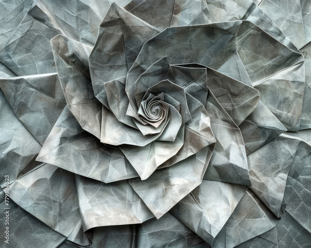The intricate folds of an origami creation showcasing the precision and artistry of paper folding The intricate folds of an origami creation showcasing the precision and artistry of paper folding
