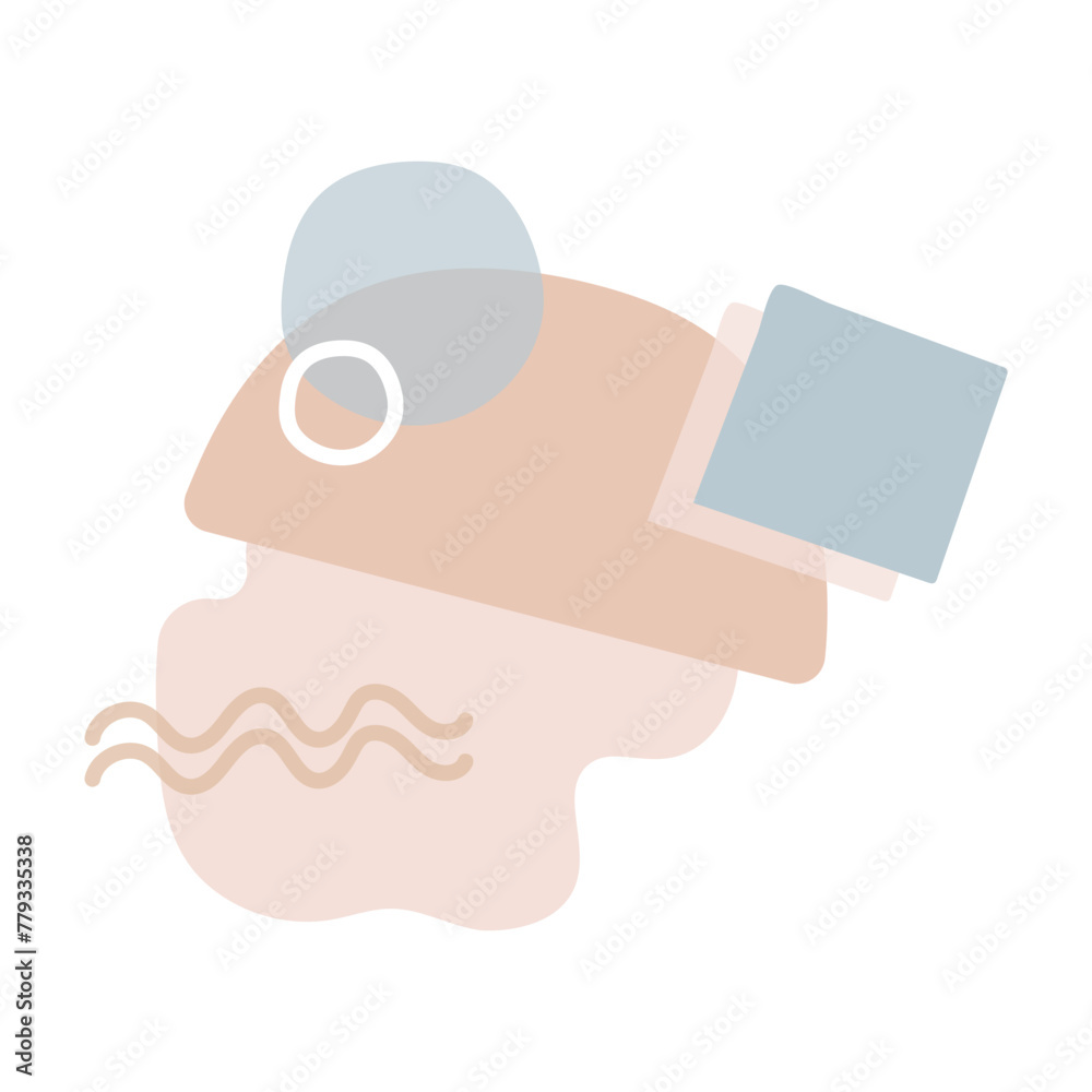 Composition of abstract shapes.Geometric elements in boho or Scandinavian style.Vector minimalistic design.Abstract art. Composition of abstract shapes.Geometric elements in boho or Scandinavian style.Vector minimalistic design.Abstract art.