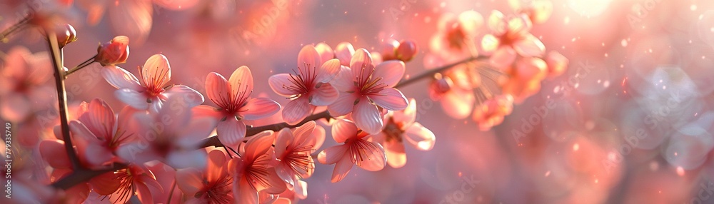 Photorealistic image of cherry blossoms in full bloom, under soft spring sunlight ,3DCG,high resulution,clean sharp focus Photorealistic image of cherry blossoms in full bloom, under soft spring sunlight ,3DCG,high resulution,clean sharp focus