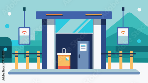 The entrance to the factory showcases a new sanitation station with touchless hand sanitizer dispensers and temperature scanners for incoming