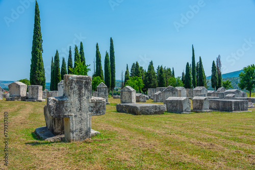 Stone tombs at Radimlja necropolis in Bosnia and Herzegovina photo