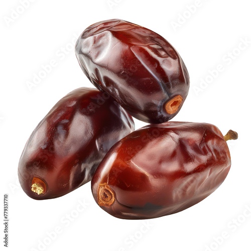 side view of dates fruit transparent isolated on white