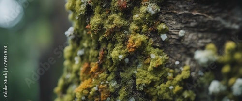 close up of moss growing on a tree trunk
