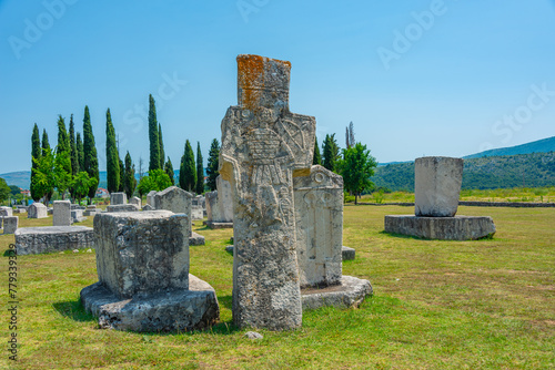 Stone tombs at Radimlja necropolis in Bosnia and Herzegovina photo