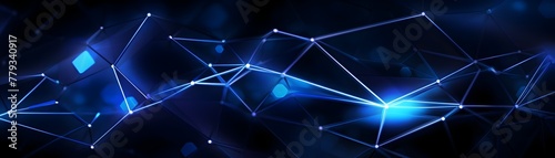 Vibrant Blue Abstract Network Connectivity and Digital Technology Backdrop