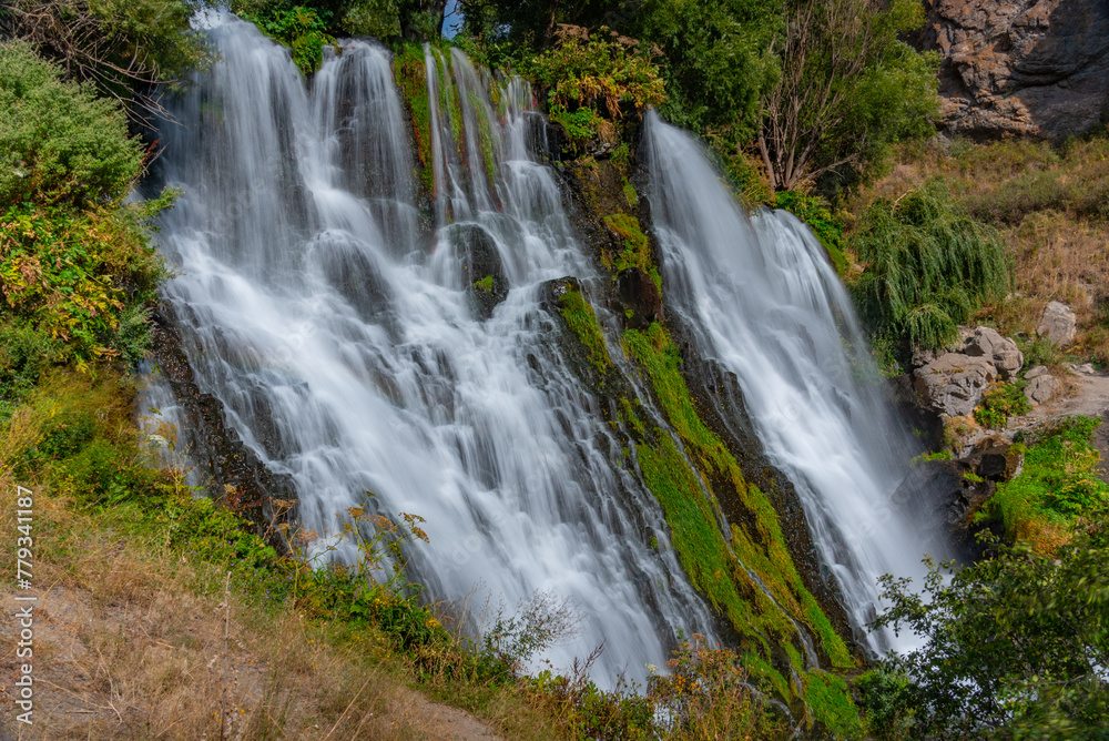 Shaki waterfall in Armenia during a sunny day