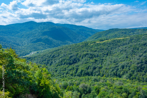 Hilly landscape of outter Kakheti region on Georgia photo