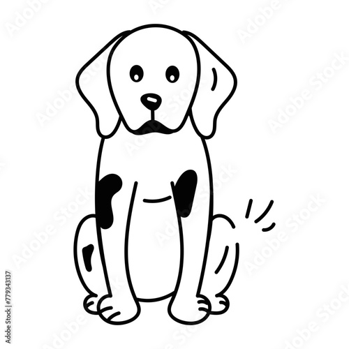 Download this doodle icon of a canine 