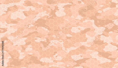 Seamless tan pink hex wide camouflage pattern vector
