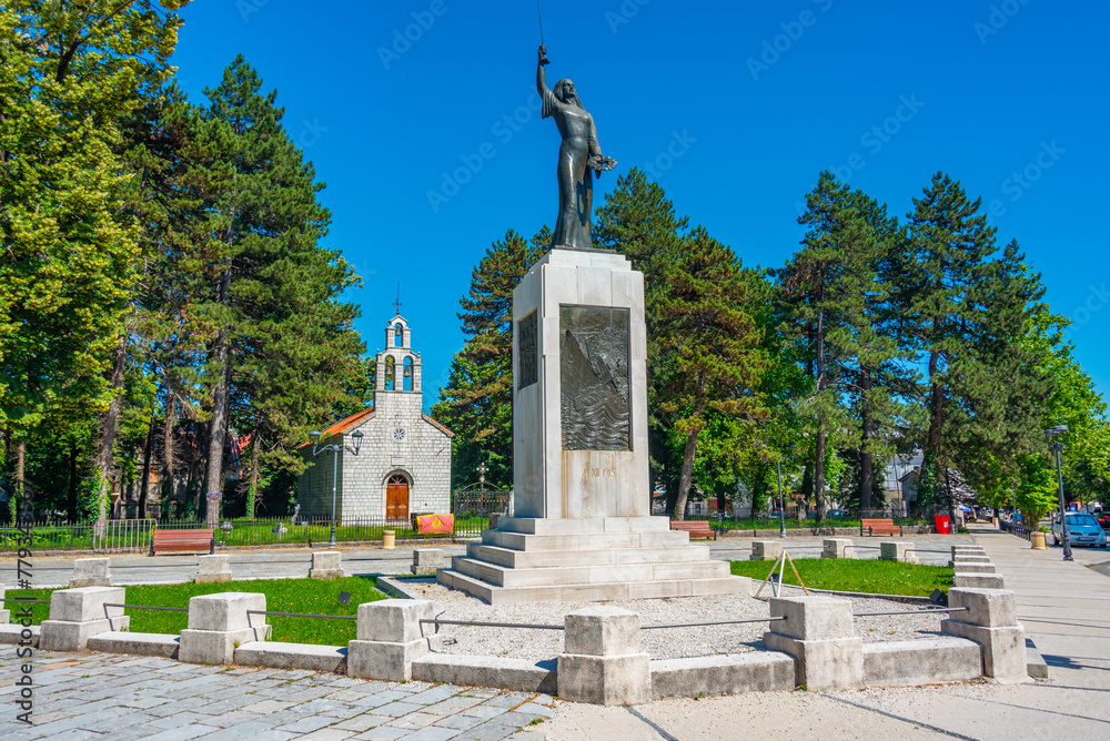 Fototapeta premium Lovcenska vila statue in Cetinje, Montenegro