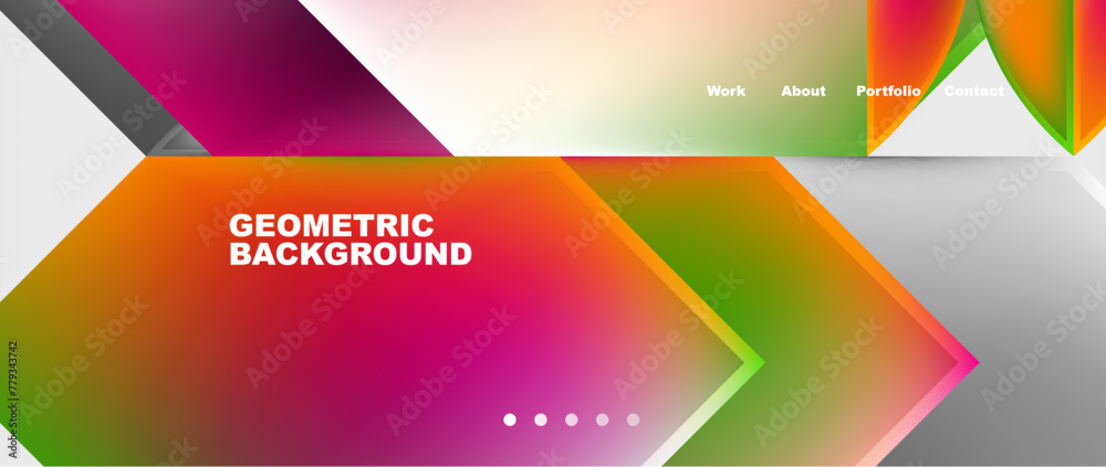 Colorful gradients with abstract geometric shapes. Vector Illustration For Wallpaper, Banner, Background, Card, Book Illustration, landing page