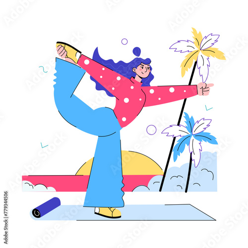 Editable doodle mini illustration of leg balance 