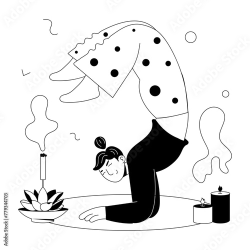 Get this doodle mini illustration of forearm balance 