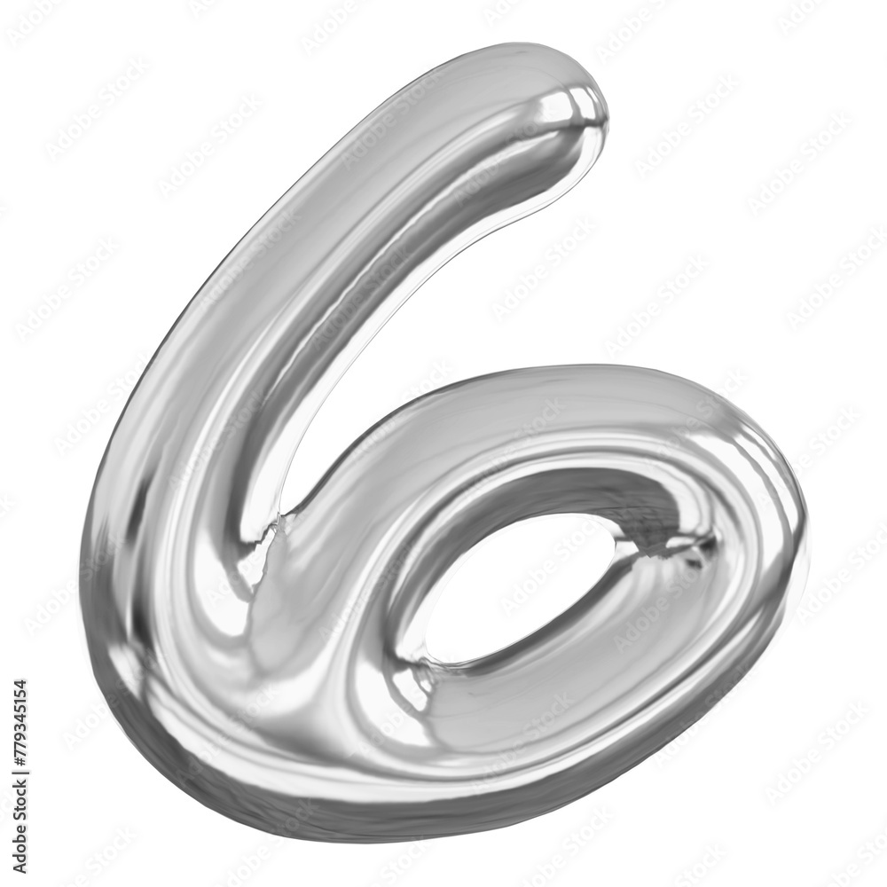 Silver 3d Number 6