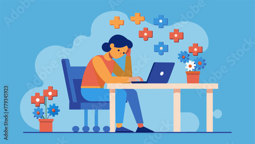 A person sitting at a desk intensely focused on completing a jigsaw puzzle that has been scrambled into hundreds of tiny pieces representing