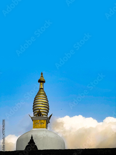 Chilincho stupa as seen during sunset in kirtipur, kathmandu photo