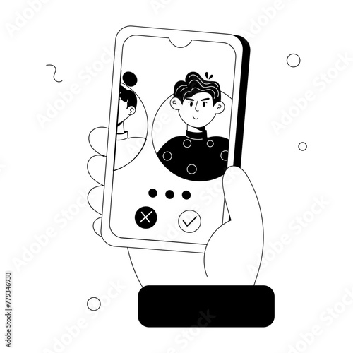 Latest doodle mini illustration of friend request 