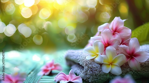 health massage. Flowers in background ​