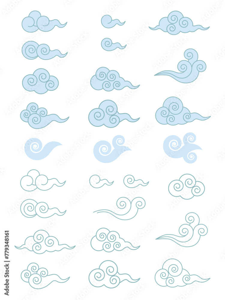 classical cloud pattern illustration