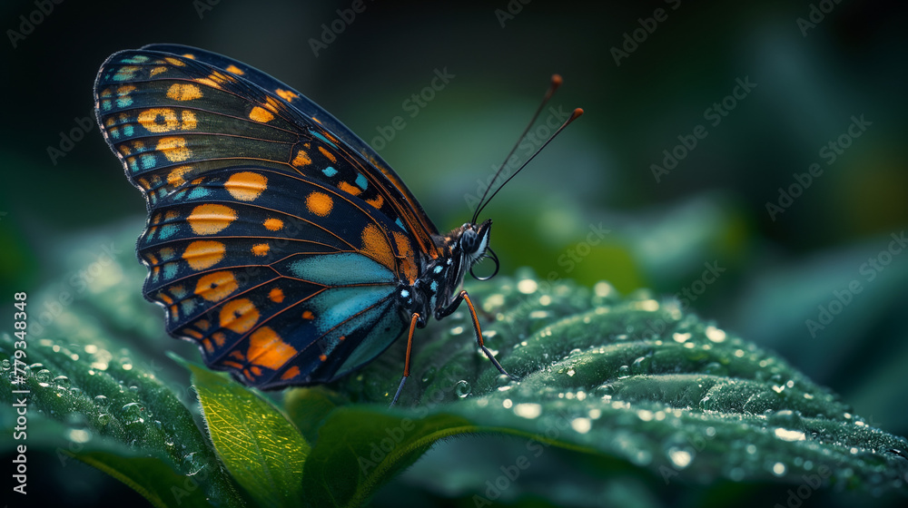 Fototapeta premium Butterfly on leaf