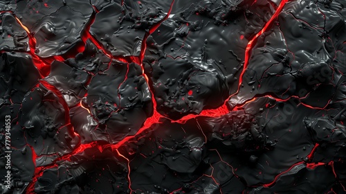 Red hot black lava texture background