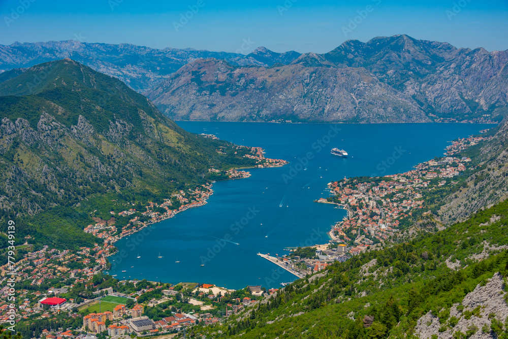 Fototapeta premium Panorama of Boka Kotorska bay in Montenegro