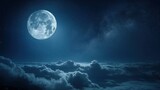 Nocturnal Beauty Moon in Sky at Night Background
